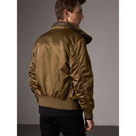 burberry khaki bomber jacket|burberry nylon bomber jacket.